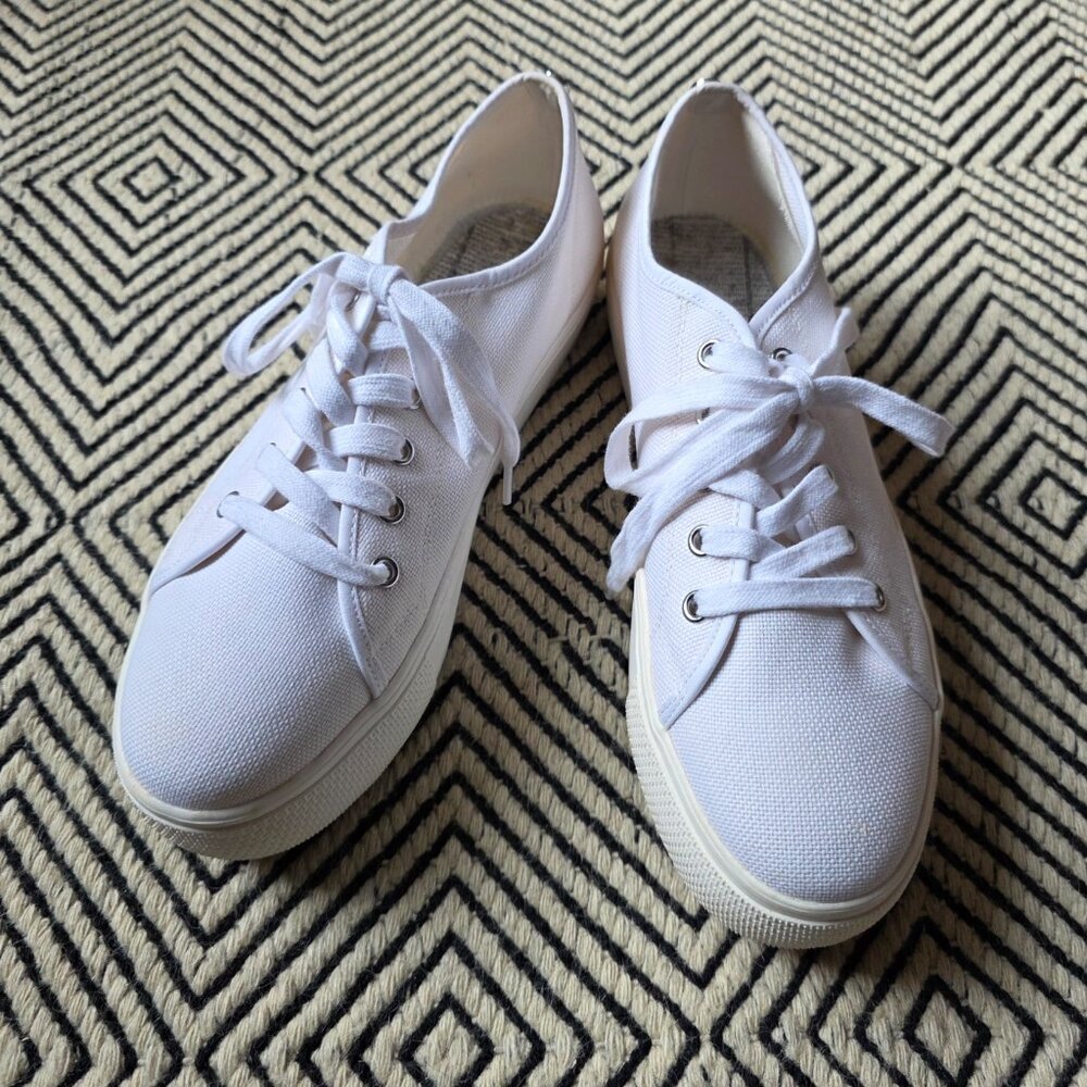 Steve Madden Elore Platform Sneakers, White, Size 10M
